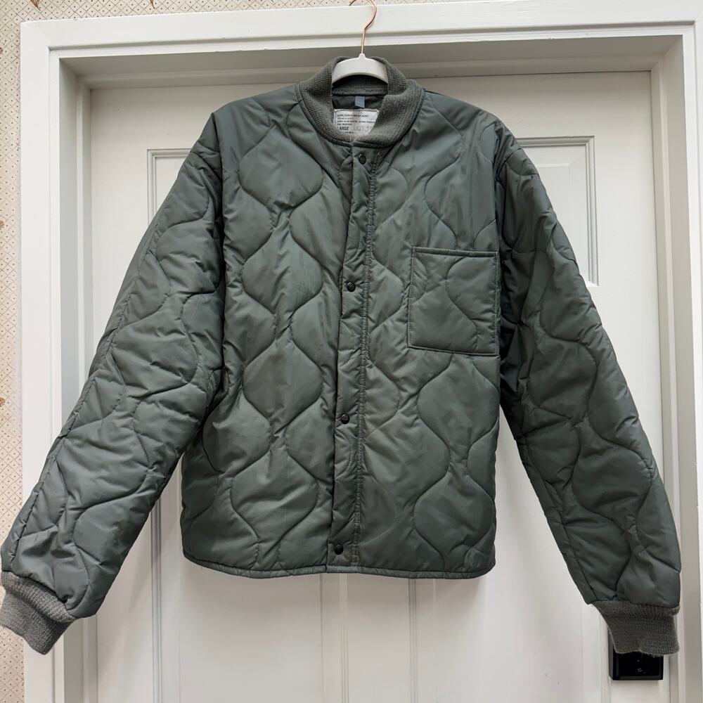 Vintage Flyer Jacket Liner Sage Green Fall Winter Outerwear Barc Industries